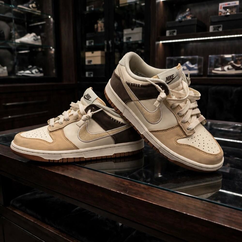 Size 7Y / 8.5W Nike Dunk Low GS Passing Notes Pack HQ3474-171 Coconut Milk Tan